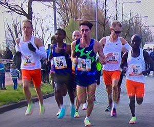 Richard Douma tijdens zijn Rotterdam marathon